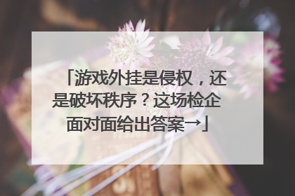 游戏外挂是侵权，还是破坏秩序？这场检企面对面给出答案→