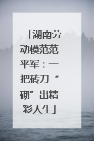 湖南劳动模范范平军：一把砖刀“砌”出精彩人生