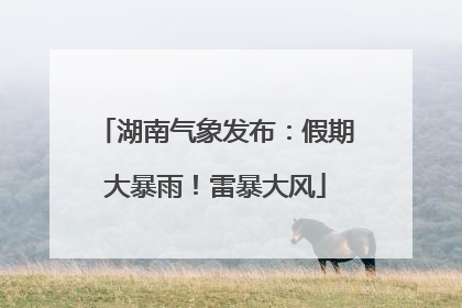 湖南气象发布：假期大暴雨！雷暴大风
