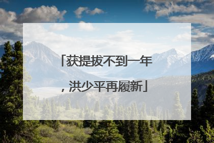 获提拔不到一年，洪少平再履新