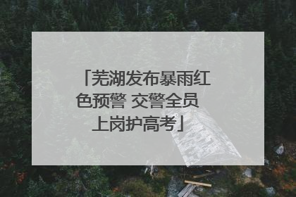 芜湖发布暴雨红色预警 交警全员上岗护高考