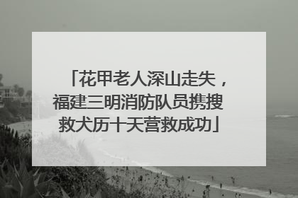 花甲老人深山走失，福建三明消防队员携搜救犬历十天营救成功