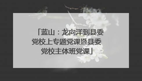 蓝山：龙向洋到县委党校上专题党课暨县委党校主体班党课