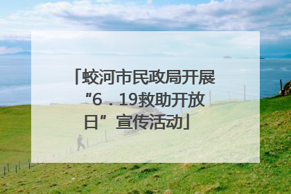 蛟河市民政局开展“6．19救助开放日”宣传活动