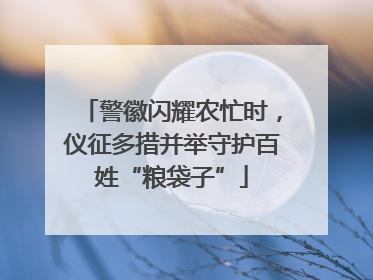 警徽闪耀农忙时，仪征多措并举守护百姓“粮袋子”
