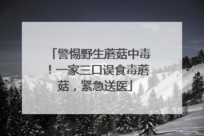 警惕野生蘑菇中毒！一家三口误食毒蘑菇，紧急送医