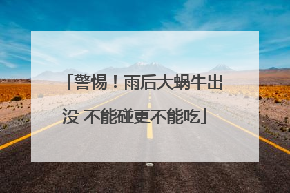 警惕！雨后大蜗牛出没 不能碰更不能吃