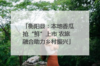 衡阳县：本地香瓜抢“鲜”上市 农旅融合助力乡村振兴
