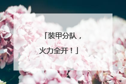 装甲分队，火力全开！