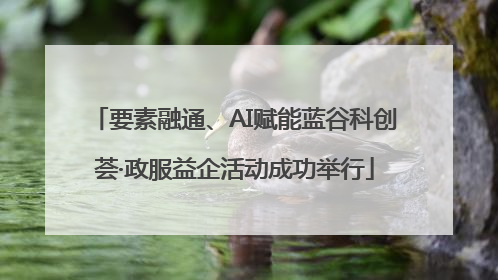 要素融通、AI赋能蓝谷科创荟·政服益企活动成功举行