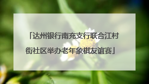 达州银行南充支行联合江村街社区举办老年象棋友谊赛