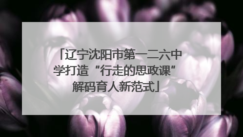 辽宁沈阳市第一二六中学打造“行走的思政课” 解码育人新范式