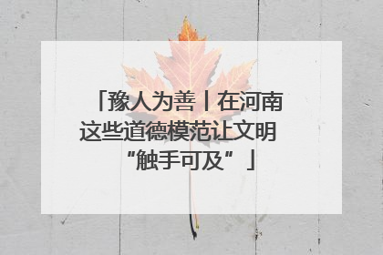 豫人为善丨在河南这些道德模范让文明“触手可及”