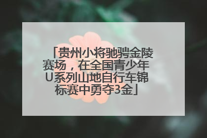 贵州小将驰骋金陵赛场，在全国青少年U系列山地自行车锦标赛中勇夺3金