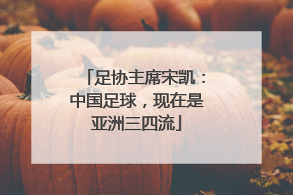 足协主席宋凯：中国足球，现在是亚洲三四流