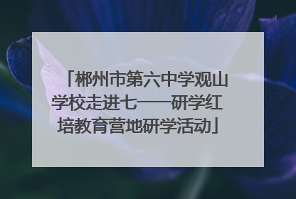 郴州市第六中学观山学校走进七一一研学红培教育营地研学活动