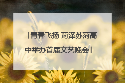 青春飞扬 菏泽苏菏高中举办首届文艺晚会