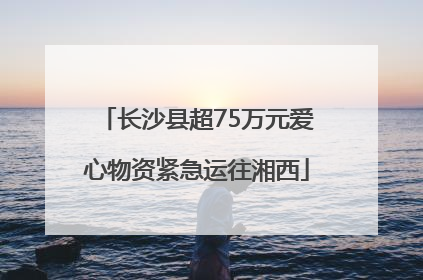 长沙县超75万元爱心物资紧急运往湘西
