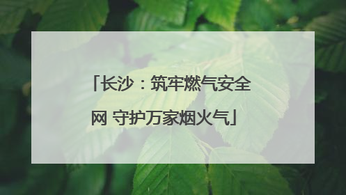 长沙：筑牢燃气安全网 守护万家烟火气