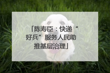 陈寿臣：快递“好兵”服务人民助推基层治理