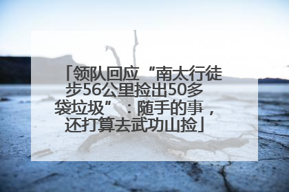 领队回应“南太行徒步56公里捡出50多袋垃圾”：随手的事，还打算去武功山捡