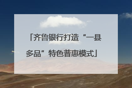 齐鲁银行打造“一县多品”特色普惠模式