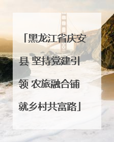 黑龙江省庆安县 坚持党建引领 农旅融合铺就乡村共富路
