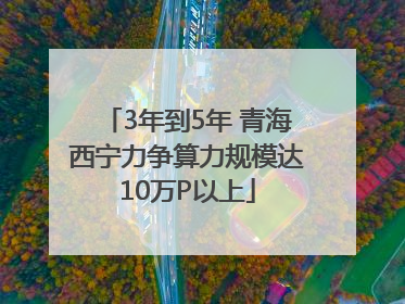 3年到5年 青海西宁力争算力规模达10万P以上