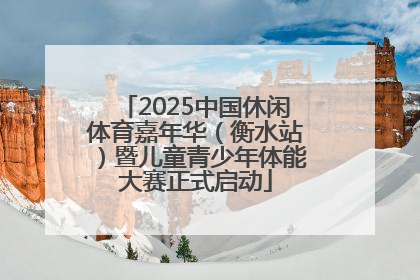 2025中国休闲体育嘉年华（衡水站）暨儿童青少年体能大赛正式启动