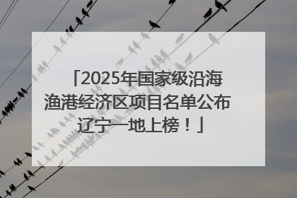 2025年国家级沿海渔港经济区项目名单公布 辽宁一地上榜！