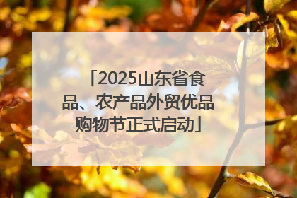 2025山东省食品、农产品外贸优品购物节正式启动