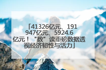 41326亿元、191947亿元、5924.6亿元！“数”读重磅数据透视经济韧性与活力