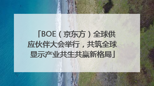 BOE（京东方）全球供应伙伴大会举行，共筑全球显示产业共生共赢新格局
