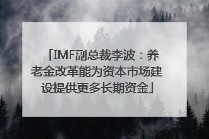 IMF副总裁李波：养老金改革能为资本市场建设提供更多长期资金